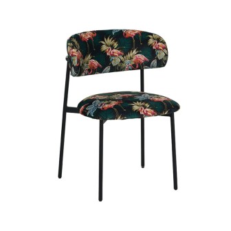 Eetkamerstoel Ferry - Multicolor - Fluweel - Black Frame