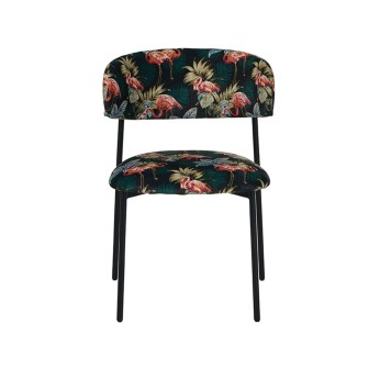 Eetkamerstoel Ferry - Multicolor - Fluweel - Black Frame