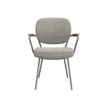 Eetkamerstoel Lausanne - Truffel grijs - Boucle - Bronze Frame