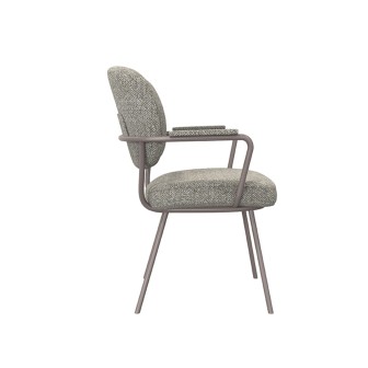 Eetkamerstoel Lausanne - Truffel grijs - Boucle - Bronze Frame
