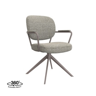 Eetkamerstoel Basel - Truffel grijs - Boucle - Bronze Frame