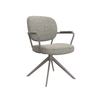Eetkamerstoel Basel - Truffel grijs - Boucle - Bronze Frame