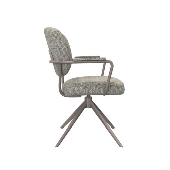 Eetkamerstoel Basel - Truffel grijs - Boucle - Bronze Frame