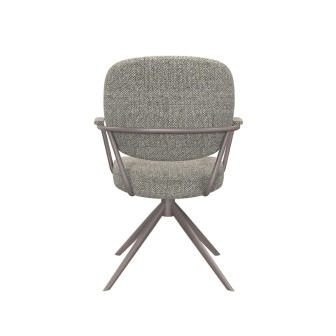Eetkamerstoel Basel - Truffel grijs - Boucle - Bronze Frame