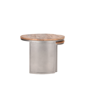 Salontafel Set Bunch - Rough - Mangohout - 60 cm - Rond