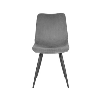 Eetkamerstoel Jort - Donkergrijs - Ribcord - Black Frame