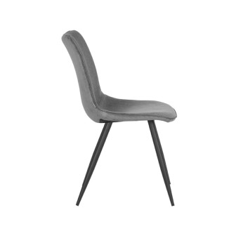 Eetkamerstoel Jort - Donkergrijs - Ribcord - Black Frame