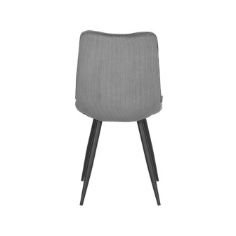 Eetkamerstoel Jort - Donkergrijs - Ribcord - Black Frame