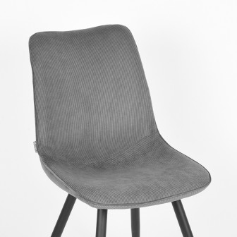 Eetkamerstoel Jort - Donkergrijs - Ribcord - Black Frame