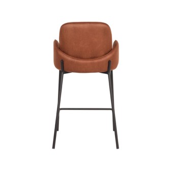 Barkruk Jari - Cognac - Microfiber - Zithoogte 65