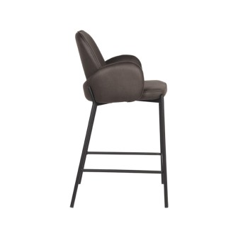 Barkruk Jari - Antraciet - Microfiber - Zithoogte 65
