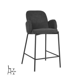 Barkruk Jari - Antraciet - Weave - Zithoogte 65