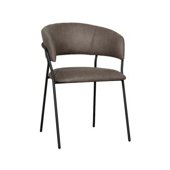 Eetkamerstoel Luuk - Taupe - Micro Suede - Black Frame