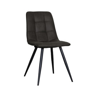 Eetkamerstoel Bistro - Antraciet - Micro Suede - Black Frame
