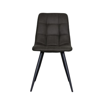 Eetkamerstoel Bistro - Antraciet - Micro Suede - Black Frame
