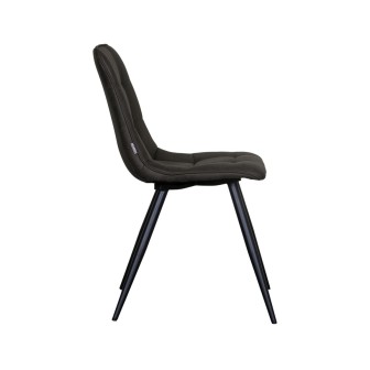 Eetkamerstoel Bistro - Antraciet - Micro Suede - Black Frame
