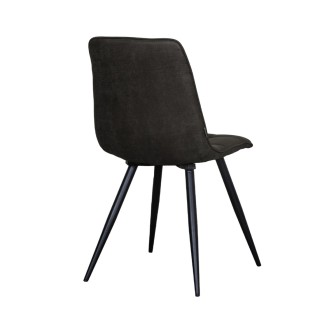 Eetkamerstoel Bistro - Antraciet - Micro Suede - Black Frame