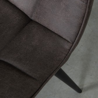 Eetkamerstoel Bistro - Antraciet - Micro Suede - Black Frame