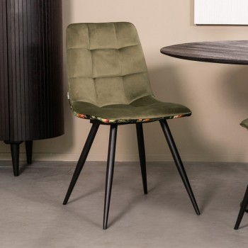 Eetkamerstoel Bistro - Multicolor - Fluweel - Black Frame