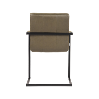 Eetkamerstoel Milo - Army green - Microfiber - Black Frame