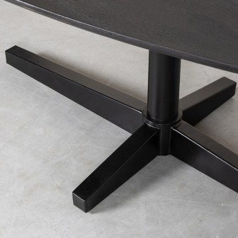 Eetkamertafel Rosie - Zwart - Mangohout - 260x110 cm