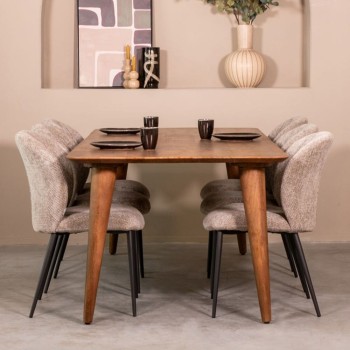Eetkamertafel Fly - Nature - Mangohout - 160x90 cm
