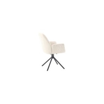 Eetkamerstoel Donatello - Touch Ivory 02 Metal black - 180 Draaibaar