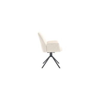 Eetkamerstoel Donatello - Touch Ivory 02 Metal black - 180 Draaibaar