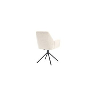 Eetkamerstoel Donatello - Touch Ivory 02 Metal black - 180 Draaibaar