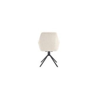 Eetkamerstoel Donatello - Touch Ivory 02 Metal black - 180 Draaibaar