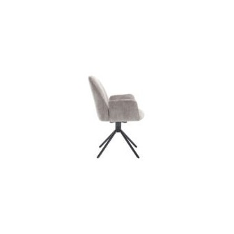 Eetkamerstoel Donatello - Touch Light Grey 27 Metal black - 180 Draaibaar