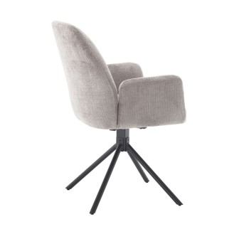 Eetkamerstoel Donatello - Touch Light Grey 27 Metal black - 180 Draaibaar