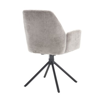 Eetkamerstoel Donatello - Touch Light Grey 27 Metal black - 180 Draaibaar