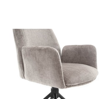 Eetkamerstoel Donatello - Touch Light Grey 27 Metal black - 180 Draaibaar
