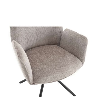 Eetkamerstoel Donatello - Touch Light Grey 27 Metal black - 180 Draaibaar