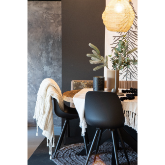 Eetkamerstoel Monza - Zwart - Kunststof - Black Frame