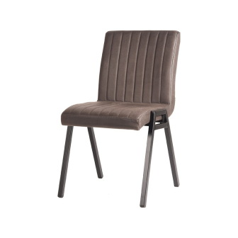Eetkamerstoel Matz - Antraciet - Microfiber - Black Frame