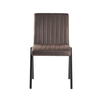 Eetkamerstoel Matz - Antraciet - Microfiber - Black Frame