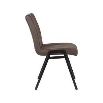 Eetkamerstoel Matz - Antraciet - Microfiber - Black Frame