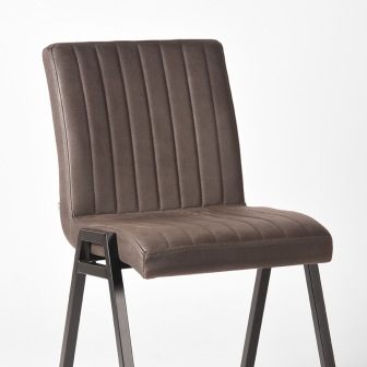 Eetkamerstoel Matz - Antraciet - Microfiber - Black Frame