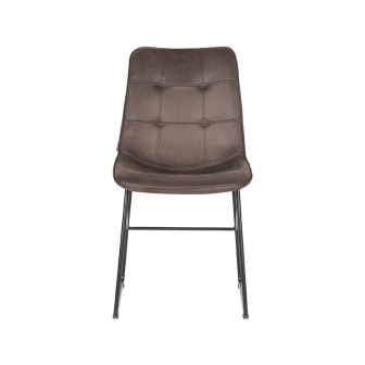 Eetkamerstoel Slim - Antraciet - Microfiber - Black Frame