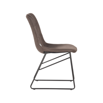 Eetkamerstoel Slim - Antraciet - Microfiber - Black Frame