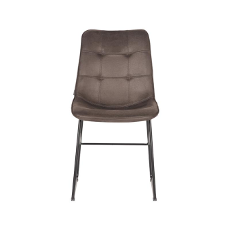 Eetkamerstoel Slim - Antraciet - Microfiber - Black Frame