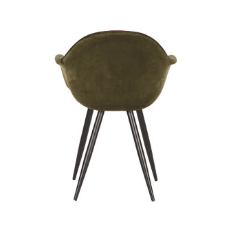 Eetkamerstoel Forli - Army green - Fluweel - Black Frame