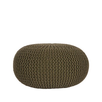 Poef Knitted - Army green - Katoen - L