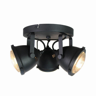 Spot Moto - Zwart - Metaal - 3-Lichts
