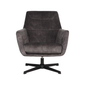 Fauteuil Toby - Antraciet - Velours - One Size