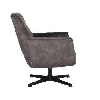 Fauteuil Toby - Antraciet - Velours - One Size