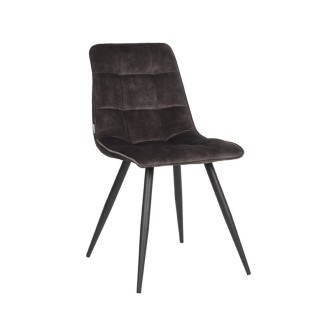 Eetkamerstoel Jelt - Antraciet - Velours - Black Frame