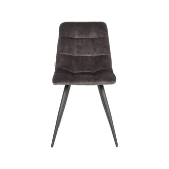 Eetkamerstoel Jelt - Antraciet - Velours - Black Frame